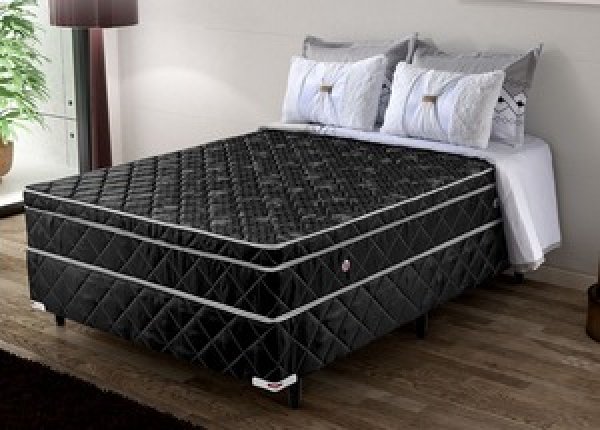 CONJUNTO BOX NEWSONNO MAGNUS MOLAS ENSACADAS 1,38X188 PRETO | CIA